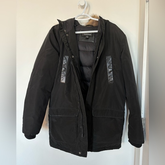 Danier Mens Coat Black with hood - Picture 1 of 2